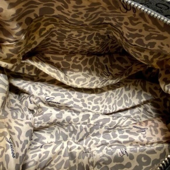 GUESS Slouchy Satchel Black Grey Signature Women's Oversized Shoulder Bag (Read) - Picture 14 of 15